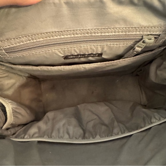 Freshly picked classic vegan leather stone gray mini backpack baby diaper bag - Picture 8 of 9